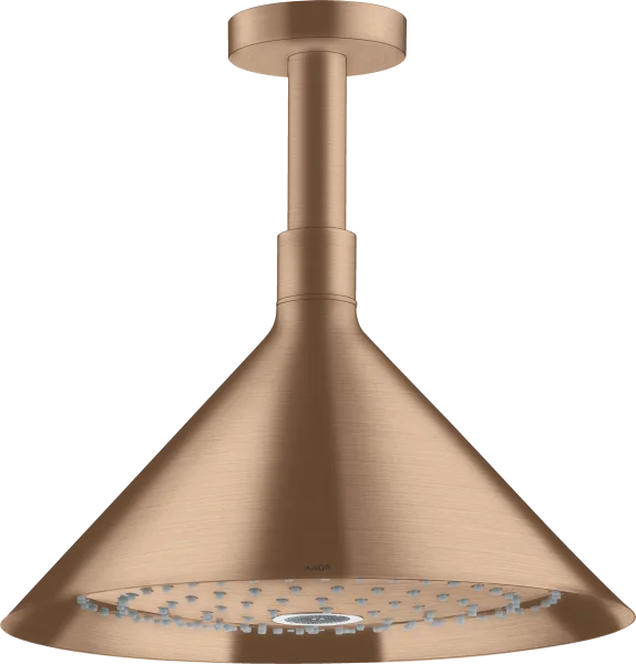 Axor Showers/front Overhead Shower 240 2jet With Ceiling Connector Brushed Red Gold