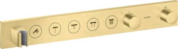 Axor Showersolutions Thermostatic Module Select 670/90 For Concealed Installation For 5 Outlets Brushed Brass