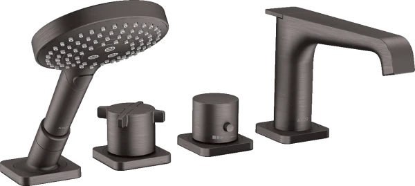 Axor Citterio E 4-hole Rim-mounted Thermostatic Bath Mixer Brushed Black Chrome
