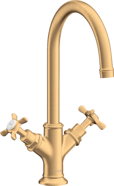 Axor Montreux 2-handle Basin Mixer 210 With Cross Handles And Pop-up Waste Brushed Brass