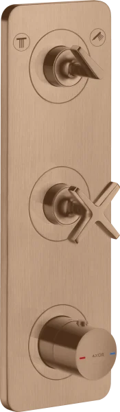 Axor Citterio E Thermostatic Module 380/120 For Concealed Installation For 2 Outlets With Plate Brushed Red Gold