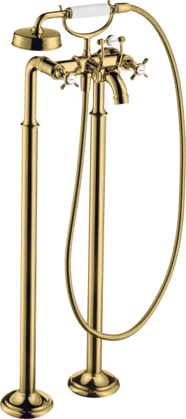 Axor Montreux 2-handle Manual Bath Mixer Floor-standing With Cross Handles Gold Polished