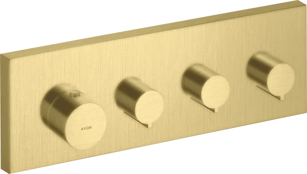 Axor Showersolutions Thermostatic Module 360/120 Square For Concealed Installation For 3 Outlets Brushed Brass