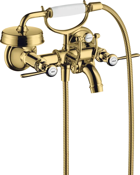 Axor Montreux 2-handle Manual Bath Mixer For Exposed Installation With Lever Handles Gold Polished