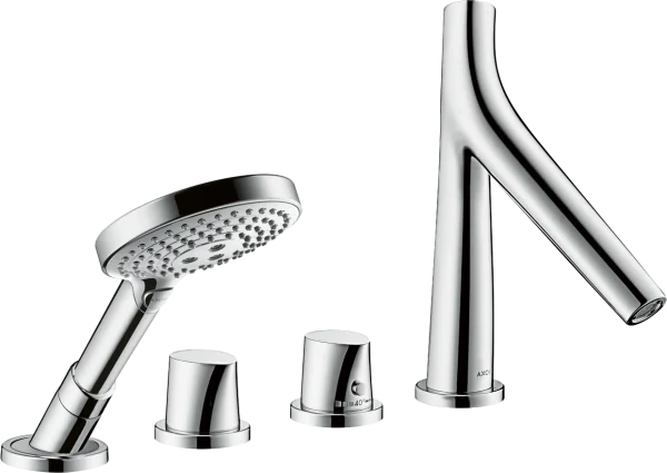 Axor Starck Organic 4-hole Tile Mounted Thermostatic Bath Mixer Chrome