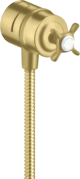 Axor Montreux Wall Outlet Stop With Non-return Valve, Shut-off Valve And Cross Handle Brushed Brass
