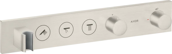 Axor Showersolutions Thermostatic Module Select 530/90 For Concealed Installation For 3 Outlets Stainless Steel Optic