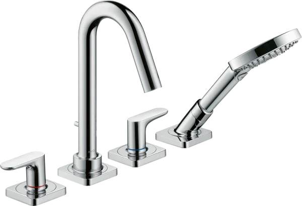 Axor Citterio M 4-hole Rim-mounted Bath Mixer With Lever Handles And Escutcheons Chrome