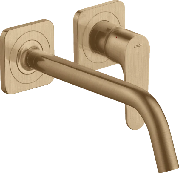 Axor Citterio M Single Lever Basin Mixer For Concealed Installation Wall-mounted With Spout 227 Mm And Escutcheons Brushed Bronze