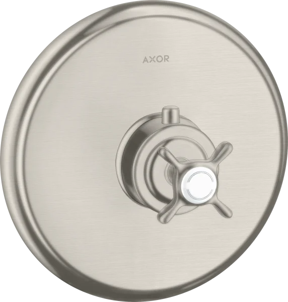 Axor Montreux Thermostatic Mixer For Concealed Installation With Cross Handle Stainless Steel Optic