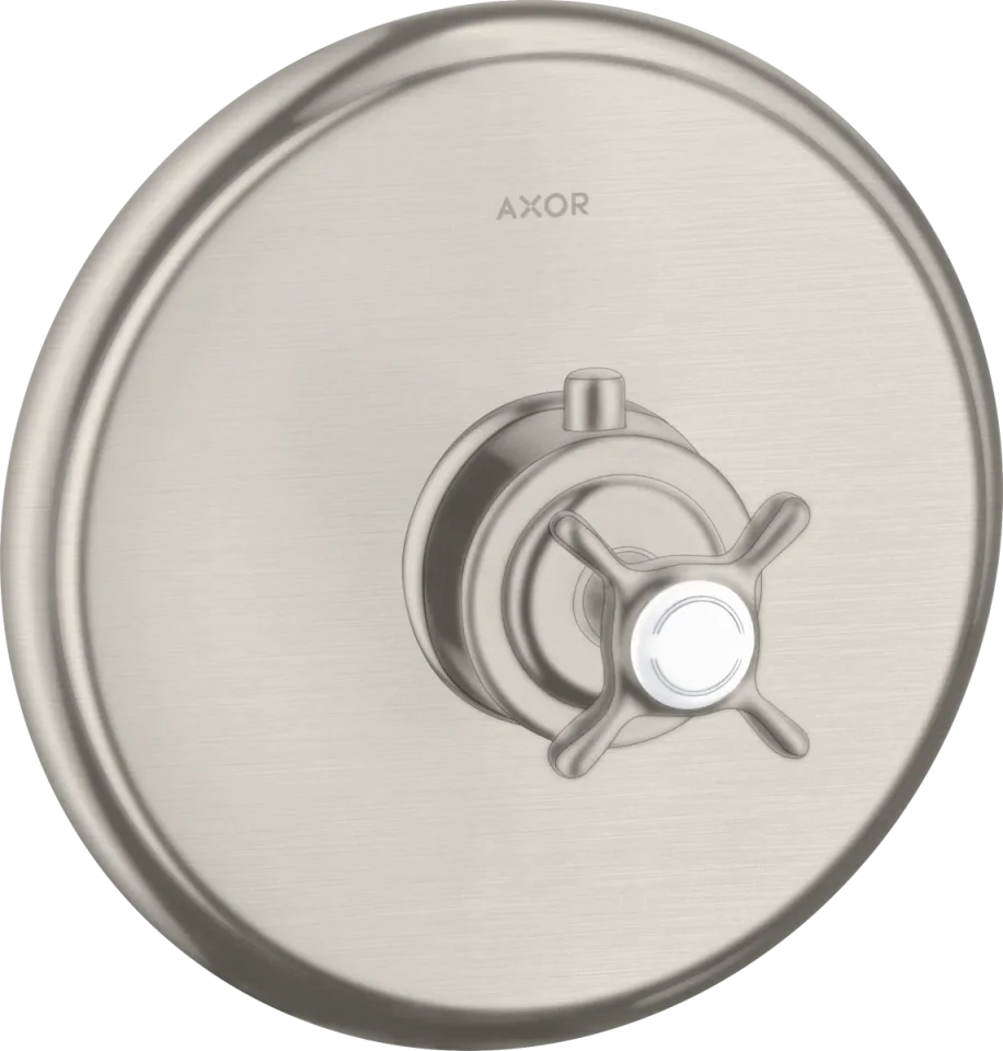 Axor Montreux Thermostatic Mixer For Concealed Installation With Cross Handle Stainless Steel Optic product image - Image 1