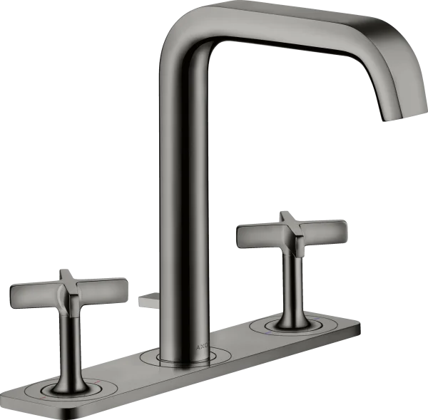 Axor Citterio E 3-hole Basin Mixer 170 With Plate And Pop-up Waste Polished Black Chrome
