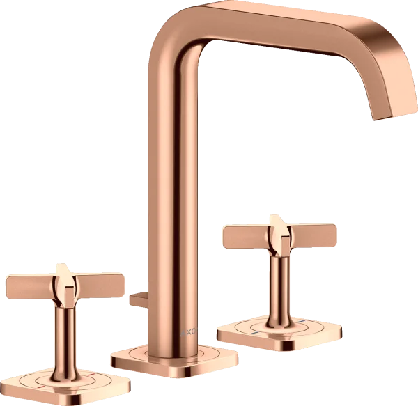 Axor Citterio E 3-hole Basin Mixer 170 With Escutcheons And Pop-up Waste Polished Red Gold