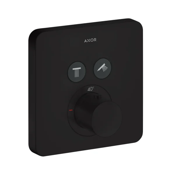 Axor Showersolutions Thermostatic Mixer Softsquare For Concealed Installation For 2 Outlets Matt Black