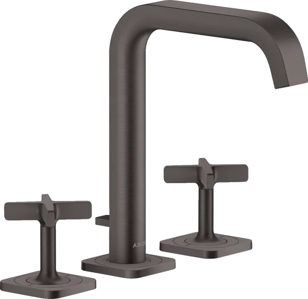 Axor Citterio E 3-hole Basin Mixer 170 With Escutcheons And Pop-up Waste Brushed Black Chrome