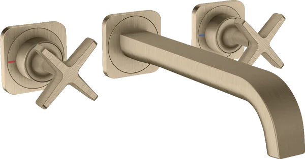 Axor Citterio E 3-hole Basin Mixer For Concealed Installation Wall-mounted With Spout 220 Mm And Escutcheons Brushed Nickel