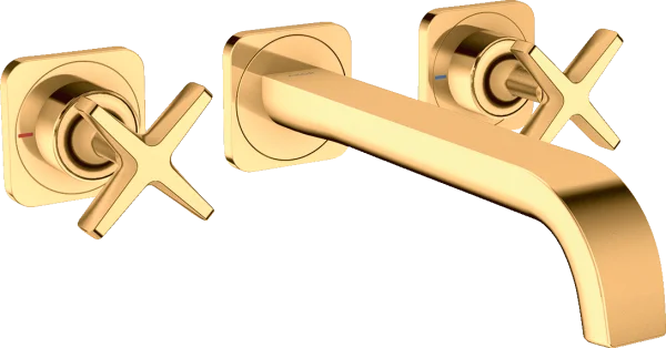 Axor Citterio E 3-hole Basin Mixer For Concealed Installation Wall-mounted With Spout 220 Mm And Escutcheons Gold Polished