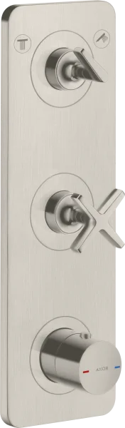 Axor Citterio E Thermostatic Module 380/120 For Concealed Installation For 2 Outlets With Plate Stainless Steel