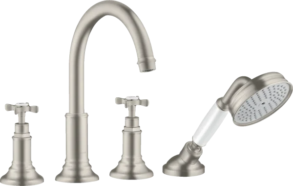 Axor Montreux 4-hole Rim-mounted Bath Mixer With Cross Handles Stainless Steel