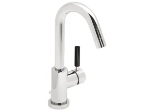 Vado Nuance Mono Basin Mixer Single Lever Deck Mounted With Pop-up Waste With Black Handle