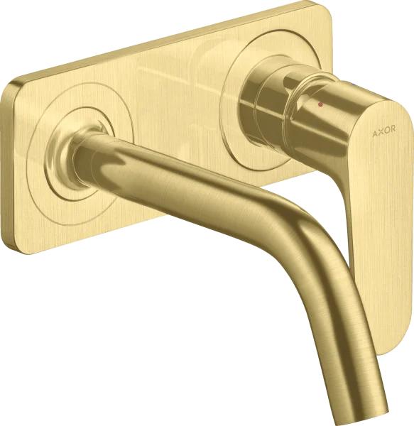 Axor Citterio M Single Lever Basin Mixer For Concealed Installation Wall-mounted With Spout 167 Mm And Plate Brushed Brass