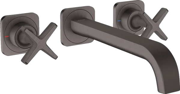 Axor Citterio E 3-hole Basin Mixer For Concealed Installation Wall-mounted With Spout 220 Mm And Escutcheons Brushed Black Chrome