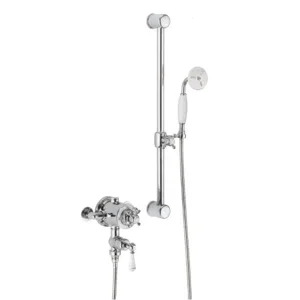 Crosswater Belgravia Traditional Thermostatic Exposed Shower Mixer Valve with Slide Rail Chrome