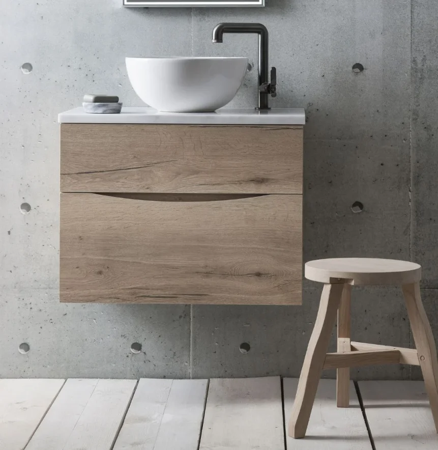 Crosswater Glide Ii 2 Drawer Basin Unit 600 Windsor Oak detail view - Image 3