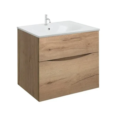 Crosswater Glide Ii 2 Drawer Basin Unit 600 Windsor Oak detail view - Image 5