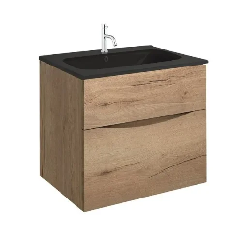 Crosswater Glide Ii 2 Drawer Basin Unit 600 Windsor Oak detail view - Image 7