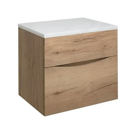 Crosswater Glide Ii 2 Drawer Basin Unit 600 Windsor Oak detail view - Image 8