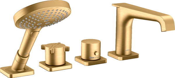 Axor Citterio E 4-hole Rim-mounted Thermostatic Bath Mixer Brushed Brass