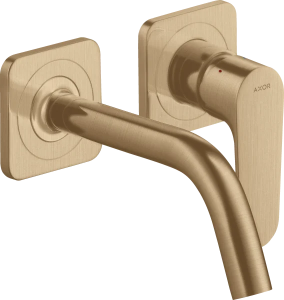 Axor Citterio M Single Lever Basin Mixer For Concealed Installation Wall-mounted With Spout 167 Mm And Escutcheons Brushed Bronze