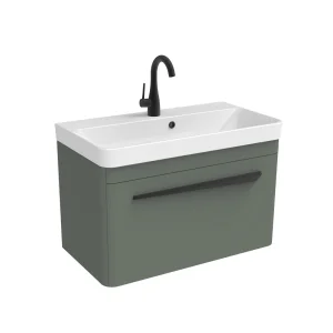 Saneux Hyde 70cm 1 Drawer Wall Mounted Unit - Matte Sage