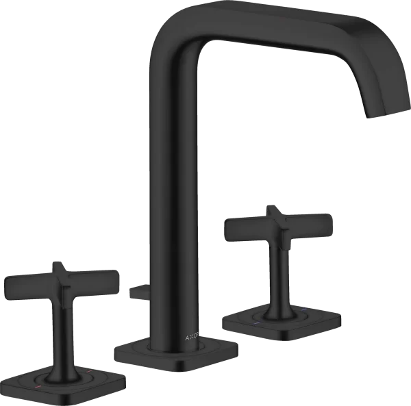 Axor Citterio E 3-hole Basin Mixer 170 With Escutcheons And Pop-up Waste Matt Black