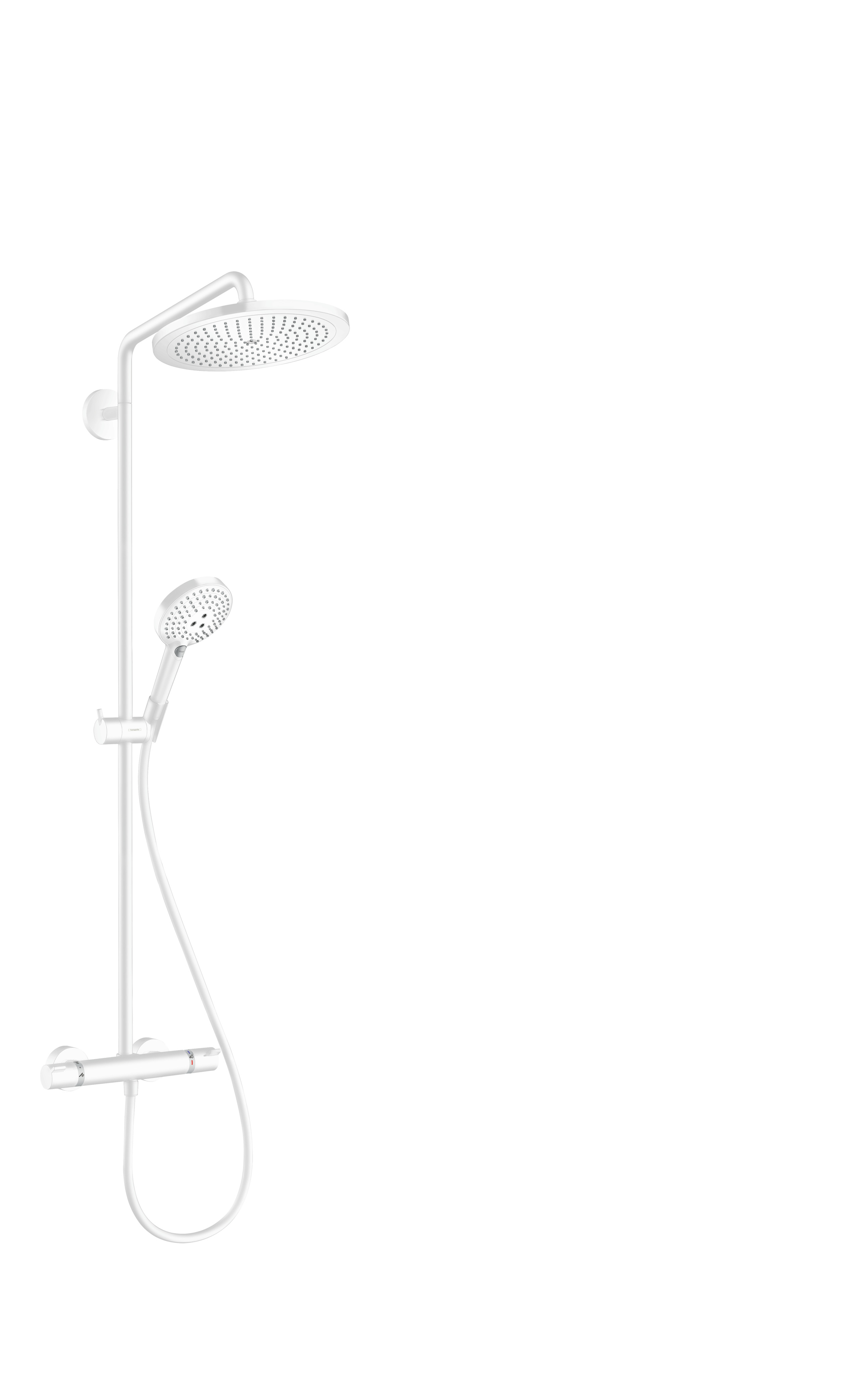 Hansgrohe Croma Select S Showerpipe 280 1jet Ecosmart With Thermostat And Hand Shower Raindance Select S 120 3jet Matt White