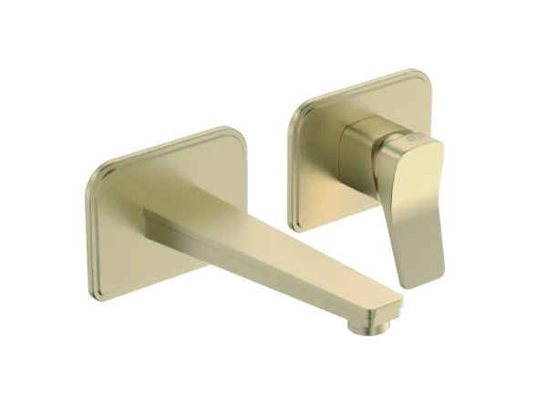 Just Taps Hix Single Lever Wall Mounted Basin Mixer Brushed Brass