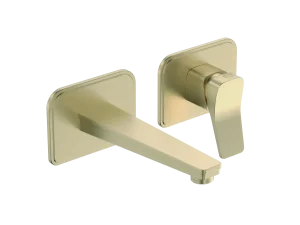 Just Taps Hix Single Lever Wall Mounted Basin Mixer Brushed Brass