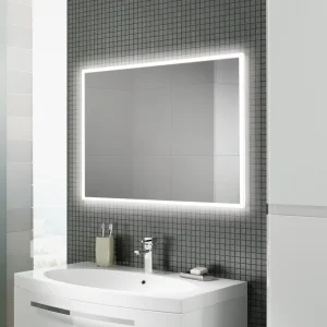 Hib Globe Illuminated Rectangular Wall Mounting Led Bathroom Mirror - Silver (hib7861000) - Ex Display
