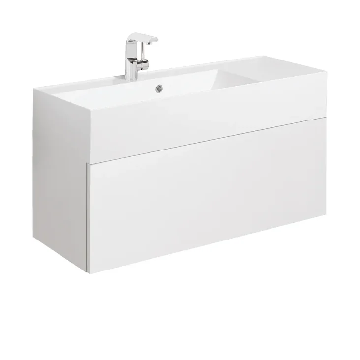 Crosswater Bauhaus Elite Square Vanity Unit Basin with Overflow White product image - Image 1