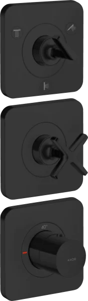 Axor Citterio E Thermostatic Module 380/120 For Concealed Installation For 3 Outlets With Escutcheons Matt Black
