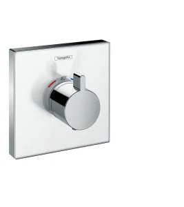 Hansgrohe ShowerSelect Glass Thermostatic Shower Valve Mixer HighFlow for concealed installation White/Chrome