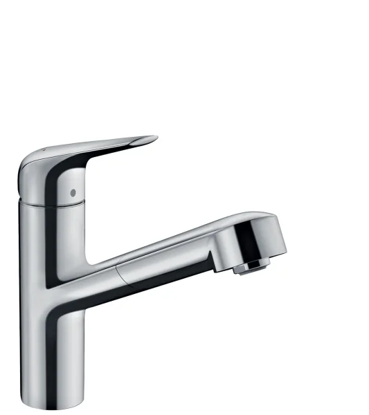 Hansgrohe Focus M42 Single Lever Kitchen Mixer 150 Ecosmart With Pull-out Spout, Single Spray Mode Chrome