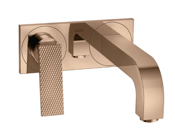 Axor Citterio Single Lever Basin Mixer For Concealed Installation Wall-mounted With Lever Handle, Spout 220 Mm And Plate - Rhombic Cut