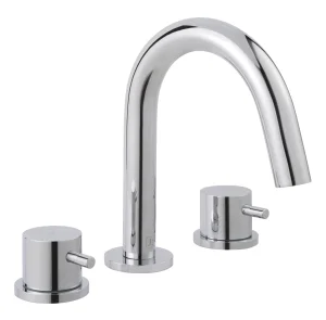 Just Taps Florence 3 Hole Deck Mounted Basin Mixer Swivel Spout Chrome