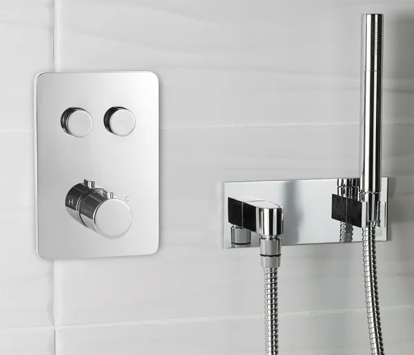 Just Taps Hugo Touch Thermostatic Valve 2 Outlets Chrome