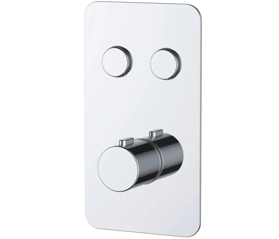 Just Taps Hugo Touch Thermostatic Valve 2 Outlets Chrome product image - Image 2