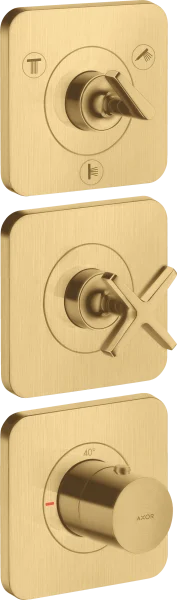 Axor Citterio E Thermostatic Module 380/120 For Concealed Installation For 3 Outlets With Escutcheons Gold Brushed