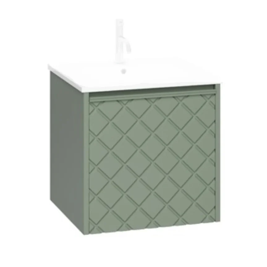 Crosswater 500mm Vergo Vanity Unit with Textured Draw Front Sage Green product image - Image 1