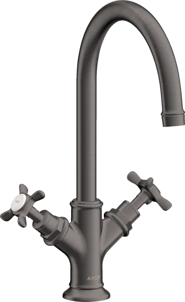Axor Montreux 2-handle Basin Mixer 210 With Cross Handles And Pop-up Waste Brushed Black Chrome